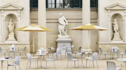 Parasol hexagonal blanc et jaune 300x300x240cm Terrazza - HAY