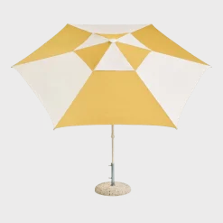Parasol hexagonal blanc et jaune 300x300x240cm Terrazza - HAY