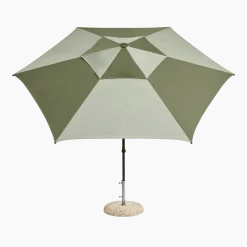 Parasol hexagonal vert et vert foncé 300x300x240cm Terrazza - HAY