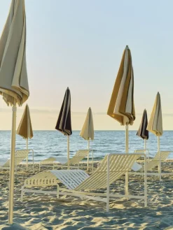 Parasol octogonal blanc cassé et gris 200x200x223cm Terrazza - HAY