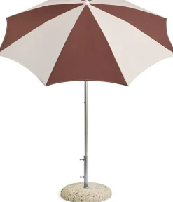 Parasol octogonal blanc et bordeaux 200x200x223cm Terrazza - HAY