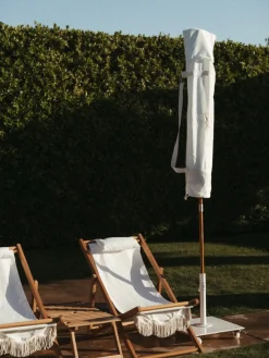 Parasol rond en tissu blanc antique The Premium - Business & Pleasure