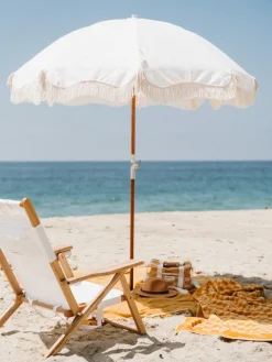 Parasol rond en tissu blanc antique The Premium - Business & Pleasure