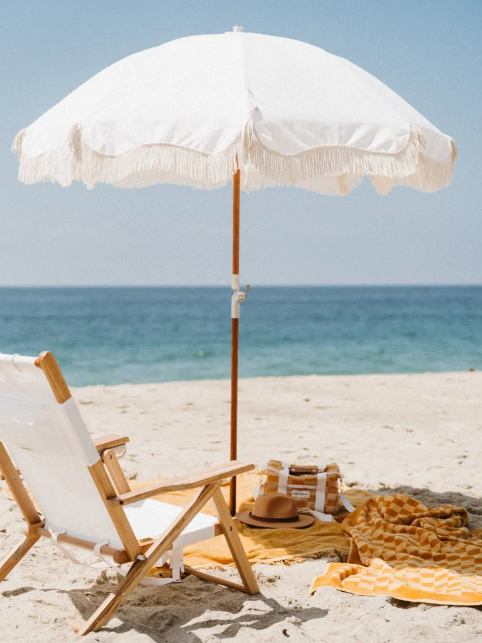 Parasol rond en tissu blanc antique The Premium - Business & Pleasure