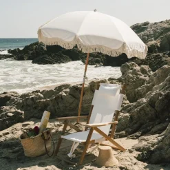 Parasol rond en tissu blanc antique The Premium - Business & Pleasure