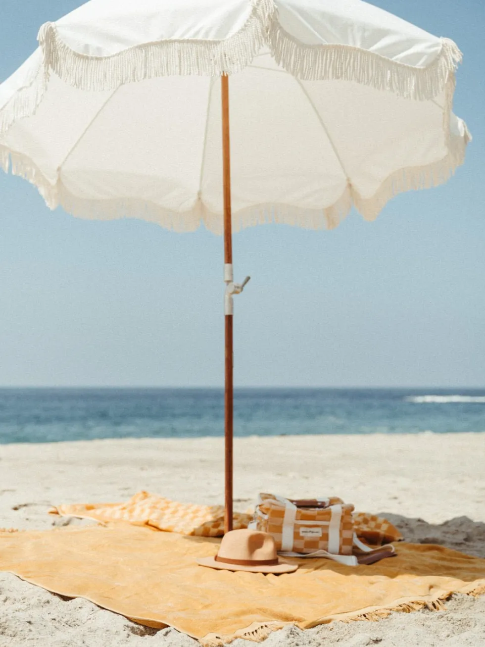 Parasol rond en tissu blanc antique The Premium - Business & Pleasure