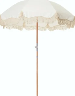 Parasol rond en tissu blanc antique The Premium - Business & Pleasure