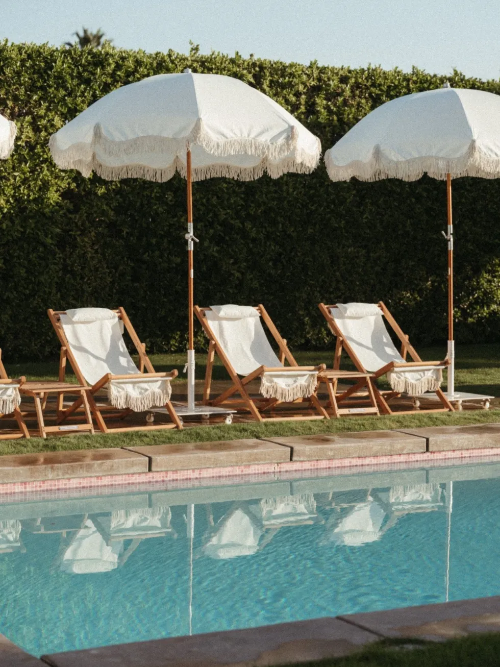 Parasol rond en tissu blanc antique The Premium - Business & Pleasure