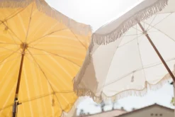 Parasol rond en tissu blanc antique The Premium - Business & Pleasure