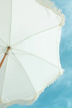 Parasol rond en tissu blanc antique The Premium - Business & Pleasure