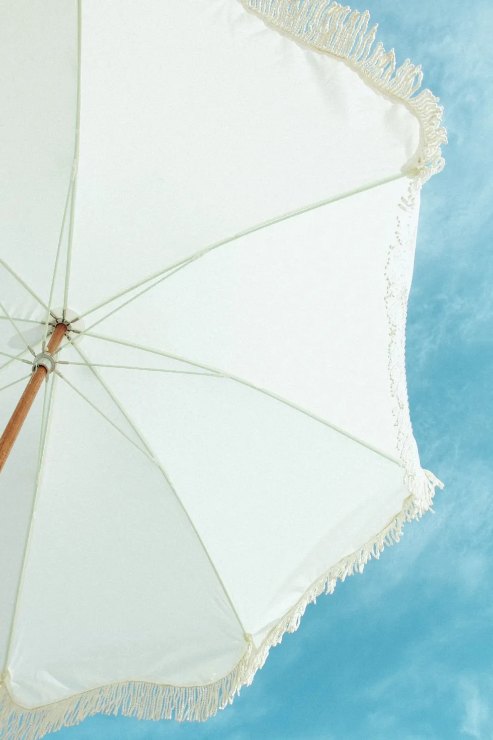 Parasol rond en tissu blanc antique The Premium - Business & Pleasure