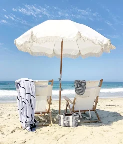 Parasol rond en tissu blanc antique The Premium - Business & Pleasure