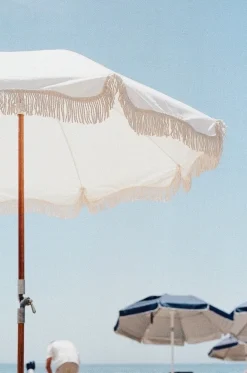 Parasol rond en tissu blanc antique The Premium - Business & Pleasure