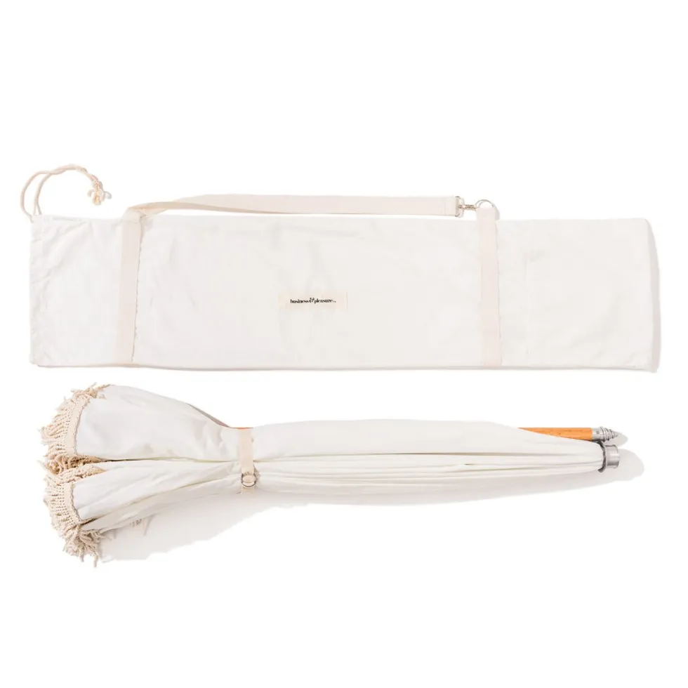 Parasol rond en tissu blanc antique The Premium - Business & Pleasure
