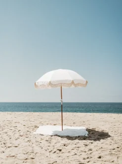 Parasol rond en tissu blanc antique The Premium - Business & Pleasure