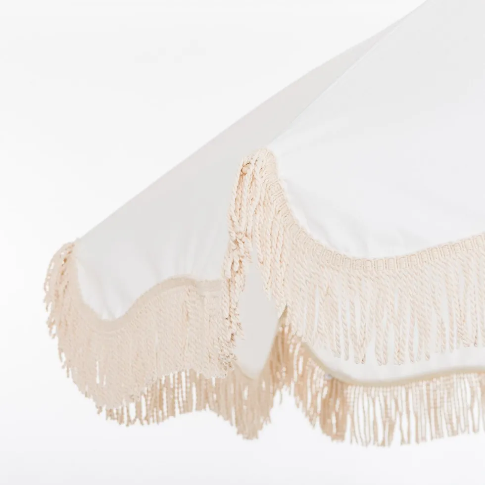 Parasol rond en tissu blanc antique The Premium - Business & Pleasure
