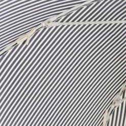 Parasol rond en tissu à rayures bleu marine Lauren 229cm The Patio - Business & Pleasure