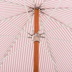 Parasol rond en tissu à rayures rose Laurens Stripe The Premium - Business & Pleasure