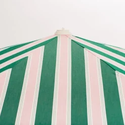 Parasol rond en tissu rayé vert et rose Bistro 200cm Amalfi - Business & Pleasure