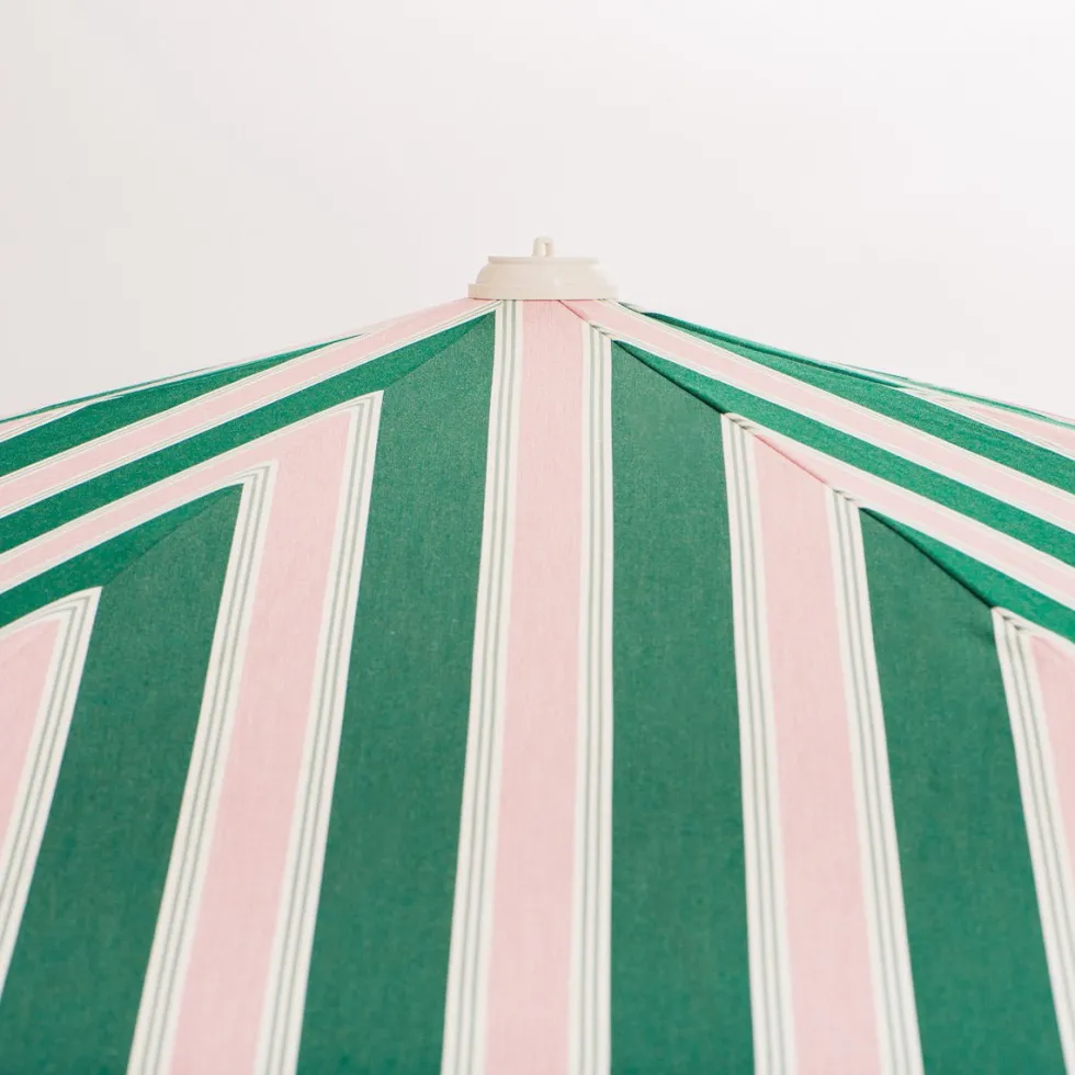 Parasol rond en tissu rayé vert et rose Bistro 200cm Amalfi - Business & Pleasure