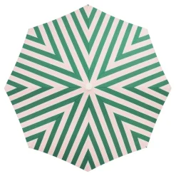 Parasol rond en tissu rayé vert et rose Bistro 200cm Amalfi - Business & Pleasure