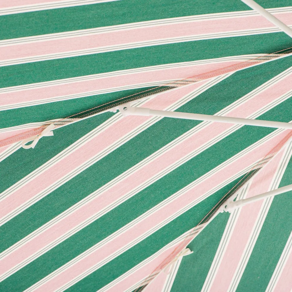 Parasol rond en tissu rayé vert et rose Bistro 200cm Amalfi - Business & Pleasure