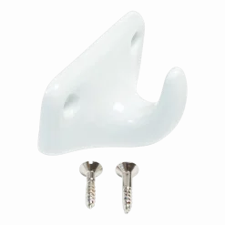 Patère 1 crochet en porcelaine blanche 6 × 3cm - Merigous