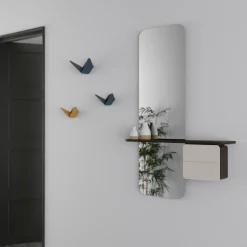Patère double en chêne vert forêt mini butterflies - Umage