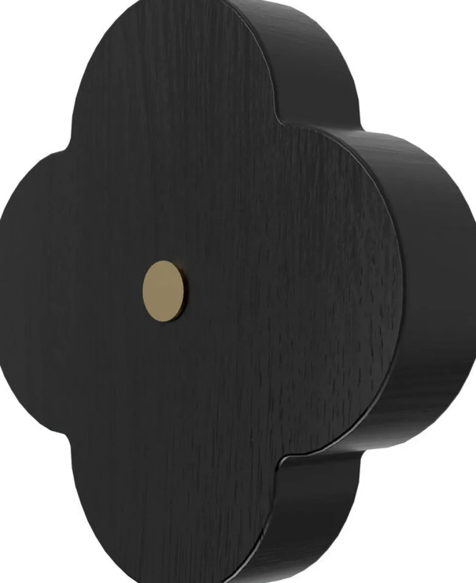 Patère en frêne teinté noir 7 x 7 x 4,3 cm Andrée - Hartô