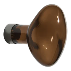 Patère murale en verre gris brun 9cm Bubble - Petite friture
