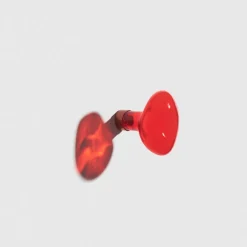 Patère murale en verre vermillon 9cm Bubble - Petite friture
