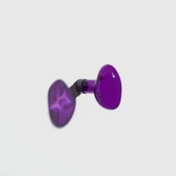 Patère murale en verre violet 9cm Bubble - Petite friture