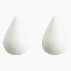 2 Patères en bois blanches L Dropit blanc - Normann Copenhagen