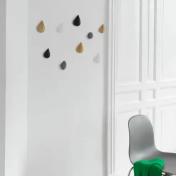 2 Patères en bois blanches L Dropit blanc - Normann Copenhagen