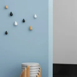 2 Patères en bois blanches S Dropit blanc - Normann Copenhagen