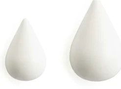 2 Patères en bois blanches S Dropit blanc - Normann Copenhagen