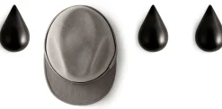 2 Patères en bois noires L Dropit noir - Normann Copenhagen