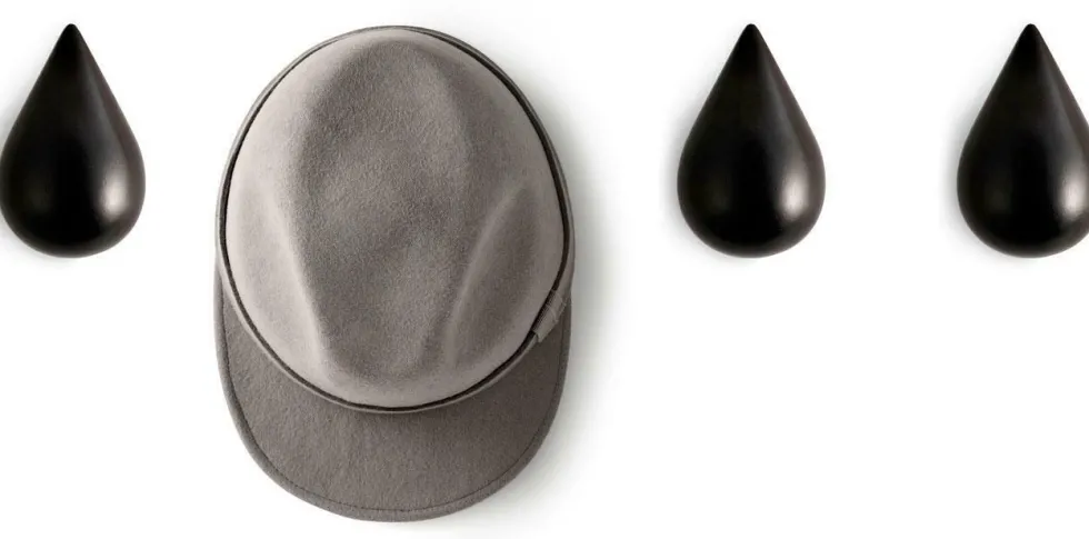 2 Patères en bois noires L Dropit noir - Normann Copenhagen