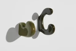 2 Patères en céramique vert Klump - Petite friture