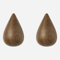 2 Patères en noyer naturel L Dropit Walnut - Normann Copenhagen