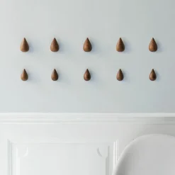 2 Patères en noyer naturel S Dropit Walnut - Normann Copenhagen
