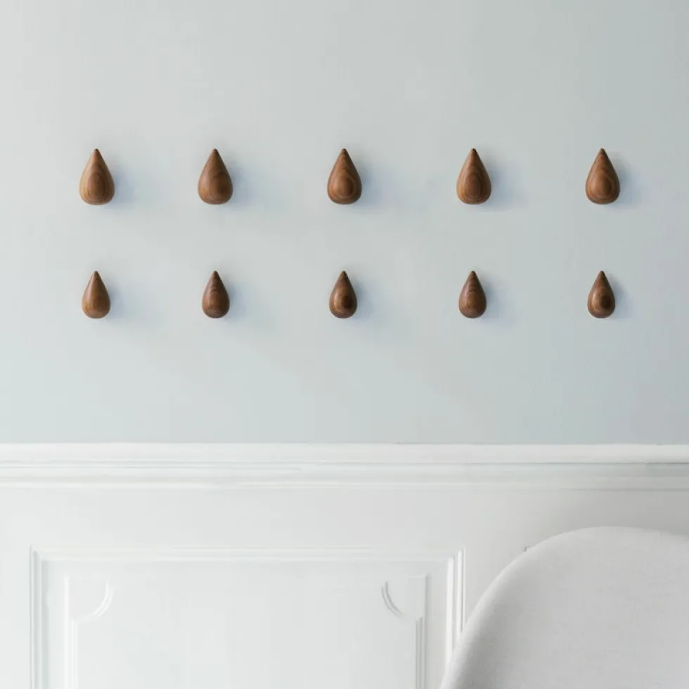 2 Patères en noyer naturel S Dropit Walnut - Normann Copenhagen