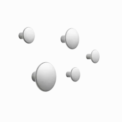 5 Patères murales rondes en aluminium massif anodisé Dots - Muuto