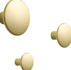 5 Patères rondes en aluminium doré The Dots - Muuto