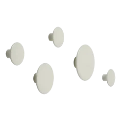5 Patères rondes off-white blanc cassé The Dots - Muuto
