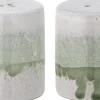 Paula Salt & Pepper Shaker Set Green Stoneware (Ensemble de salières et poivrières en grès vert) Bloomingville