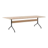 Pavilion Dining Table AV24, Clear Laquered Oak/Black Frame, 250x110 cm