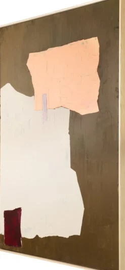 Peinture abstraite moutarde 100 x 120 cm - HKliving