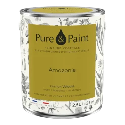 Peinture végétale velouté Amazonie 2,5L - Pure & Paint