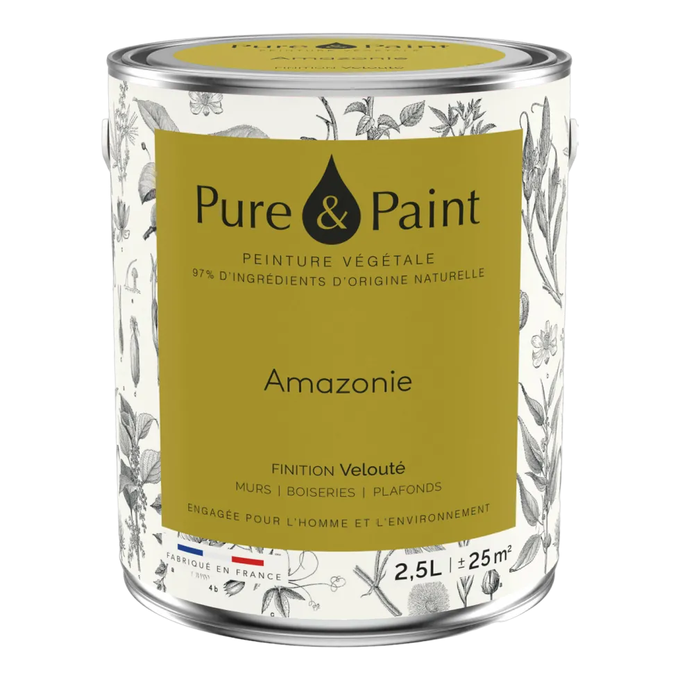 Peinture végétale velouté Amazonie 2,5L - Pure & Paint